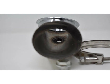 Stainless steel 90-degree downpipe elbow with V-band flange clamp for Holset Turbo HY35 HX HE351 exhaust parts by Jack Spania Racing