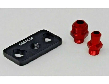 Fuel pressure regulator rail adapter riser for Honda Acura Civic Integra Crx, by Jack Spania Racing, engine part for fuel system upgrade.