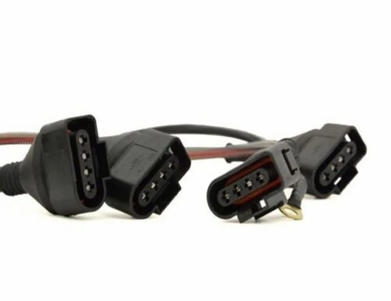 Jack Spania Racing ignition coil wiring harness for Audi VW 1.8T engine, compatible with MK4 GTI, GLI, TT, A4, B5 Jetta models.
