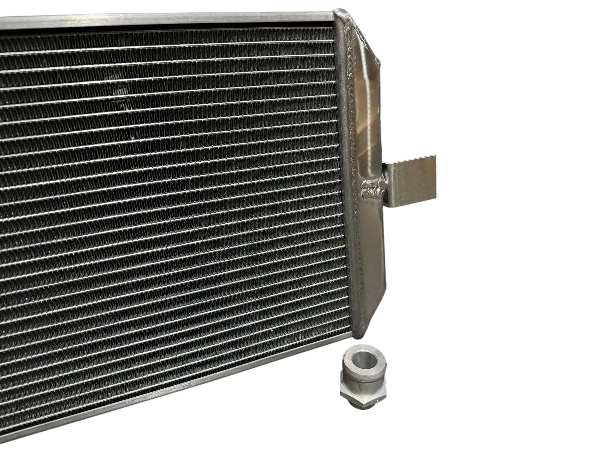 Full size tucked radiator for Honda Acura B and K Series engines, by Jack Spania Racing, with 16AN shroud visible in the image.