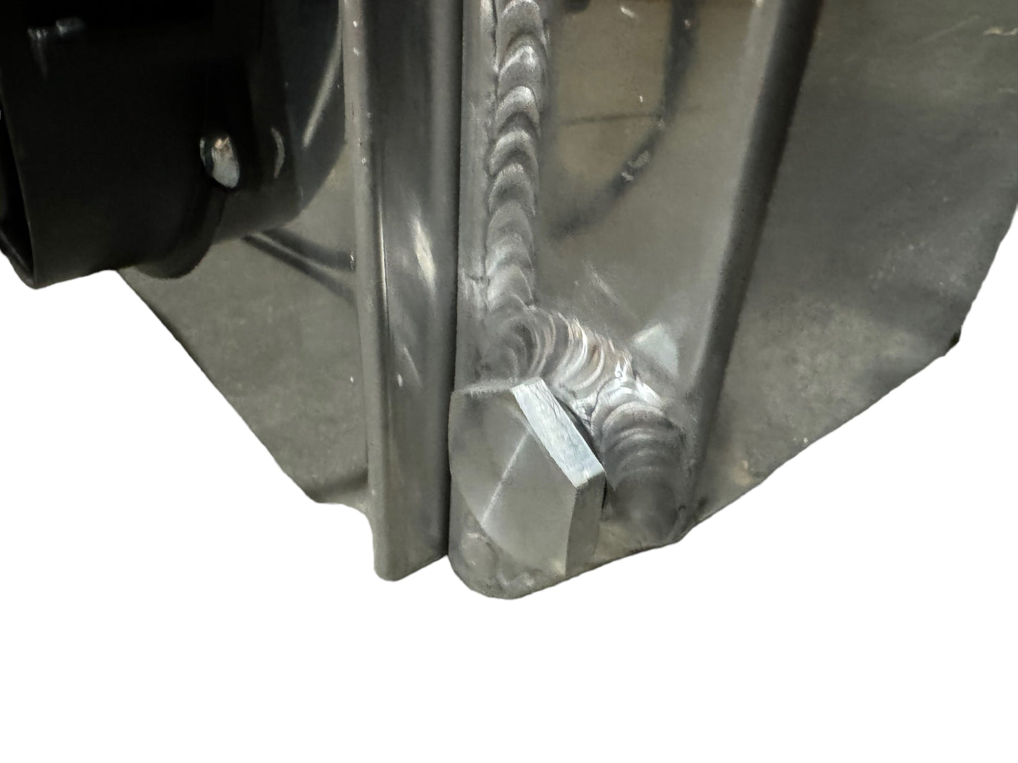 Full size tucked radiator for Honda Acura B and K series engines, by Jack Spania Racing, featuring a 16AN shroud for engine cooling.