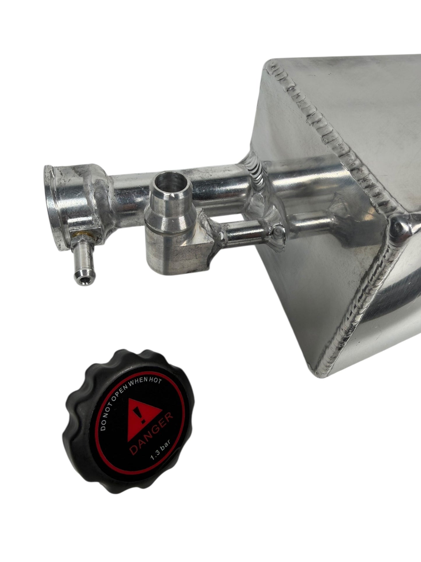 Aluminum coolant reservoir tank for BMW E46 E53 E83 323i 325i 328i 330i, compatible with M52 and M54 engines, by JackSpania Racing