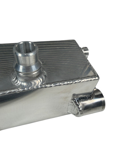 Aluminum coolant reservoir tank for BMW E46 E53 E83 323i 325i 328i 330i M52 M54 engine, by JackSpania Racing.