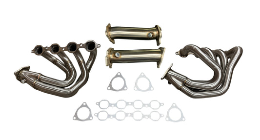 JackSpania Racing C8 Corvette 1 7/8-inch headers for 6.2L LT2 engine, performance exhaust parts for 2020-2025 models.