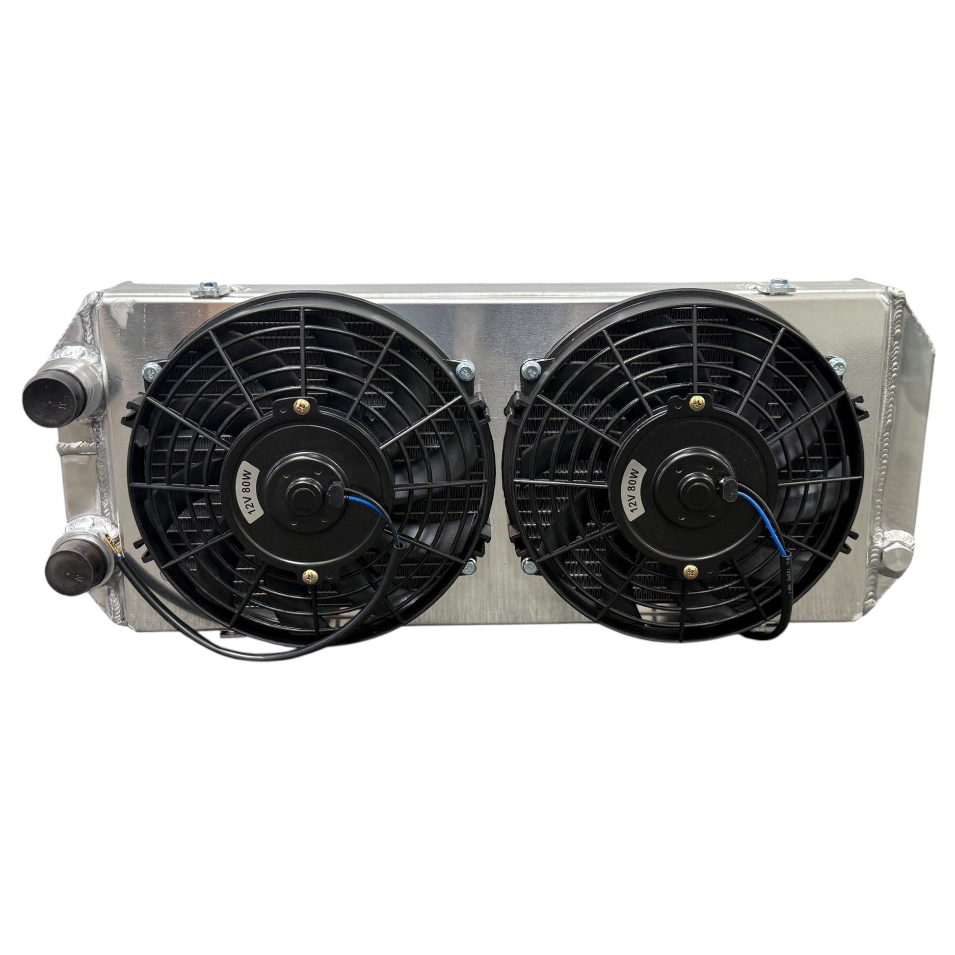 Full size tucked radiator for Honda Acura B Series K Series engines, Jack Spania Racing engine part with 16AN shroud.