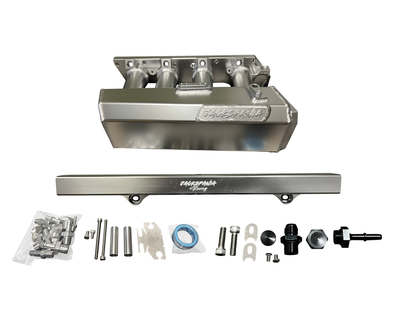 Jack Spania Racing K Series sheet metal intake manifold for K20Z3, K24, K swap engines in EG and EK Honda models.