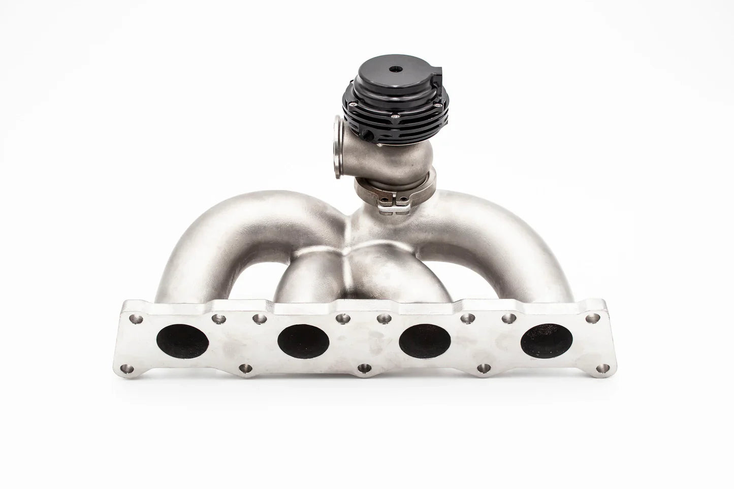 JackSpania Racing VW MK4 1.8T 20V exhaust turbo manifold with bottom mount PTE Garrett Precision V-band for performance upgrade.