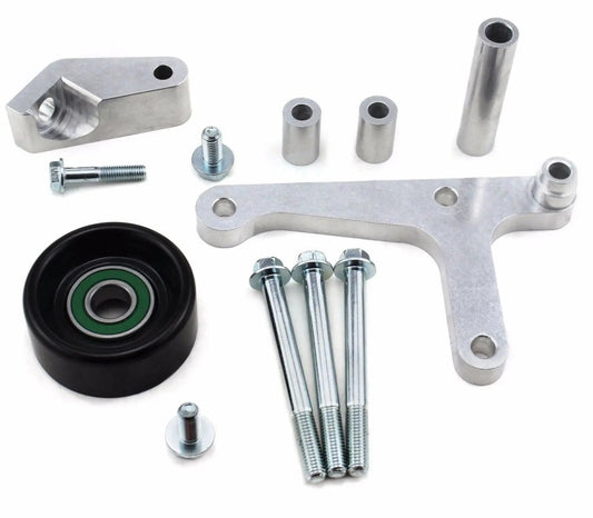 LS1 Camaro low mount alternator bracket with rear brace, designed for F Body suspension parts by Jack Spania Racing.