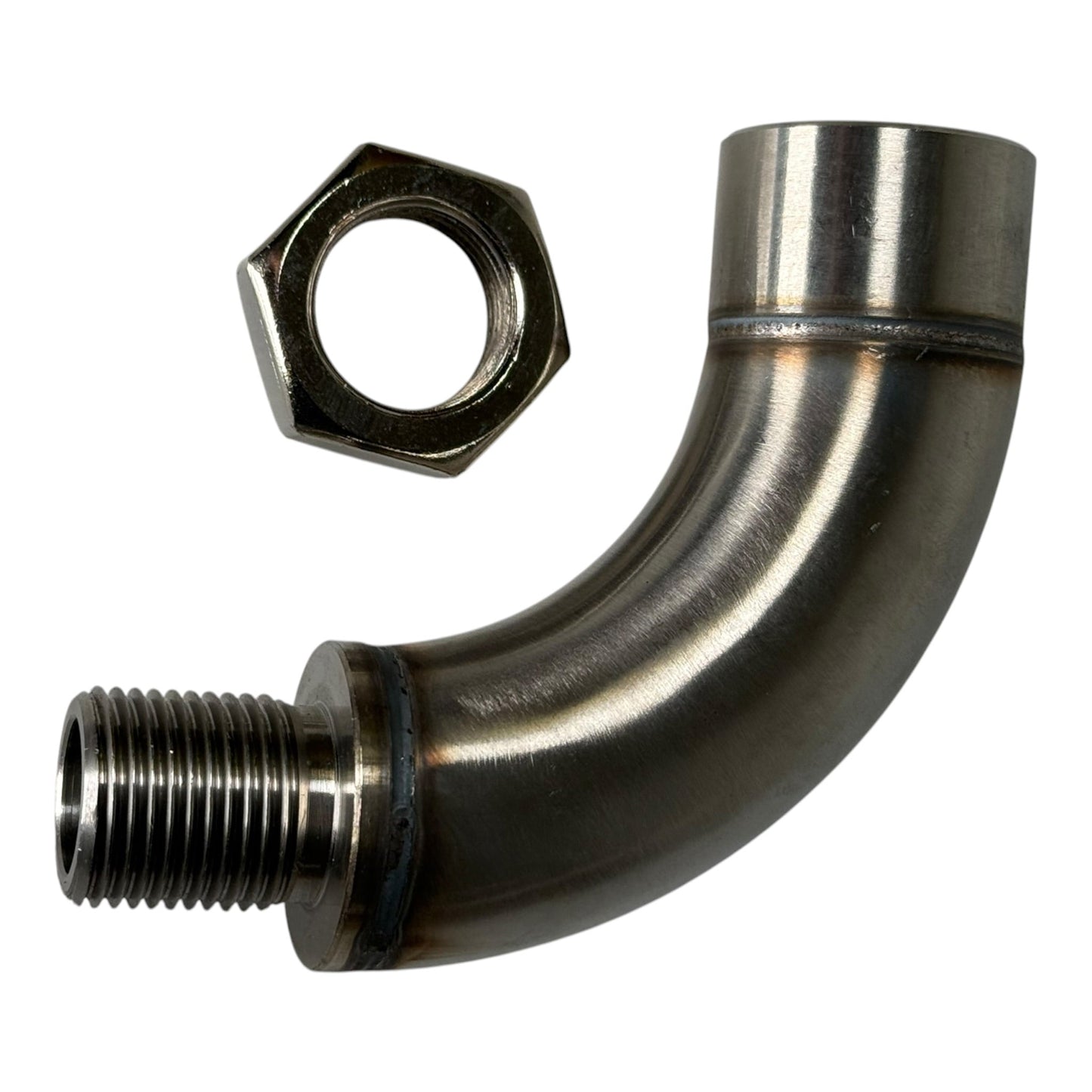 JackSpania Racing J Style 90° M18 x 1.5 oxygen sensor spacer kit for exhaust systems, fixing check engine light issues.