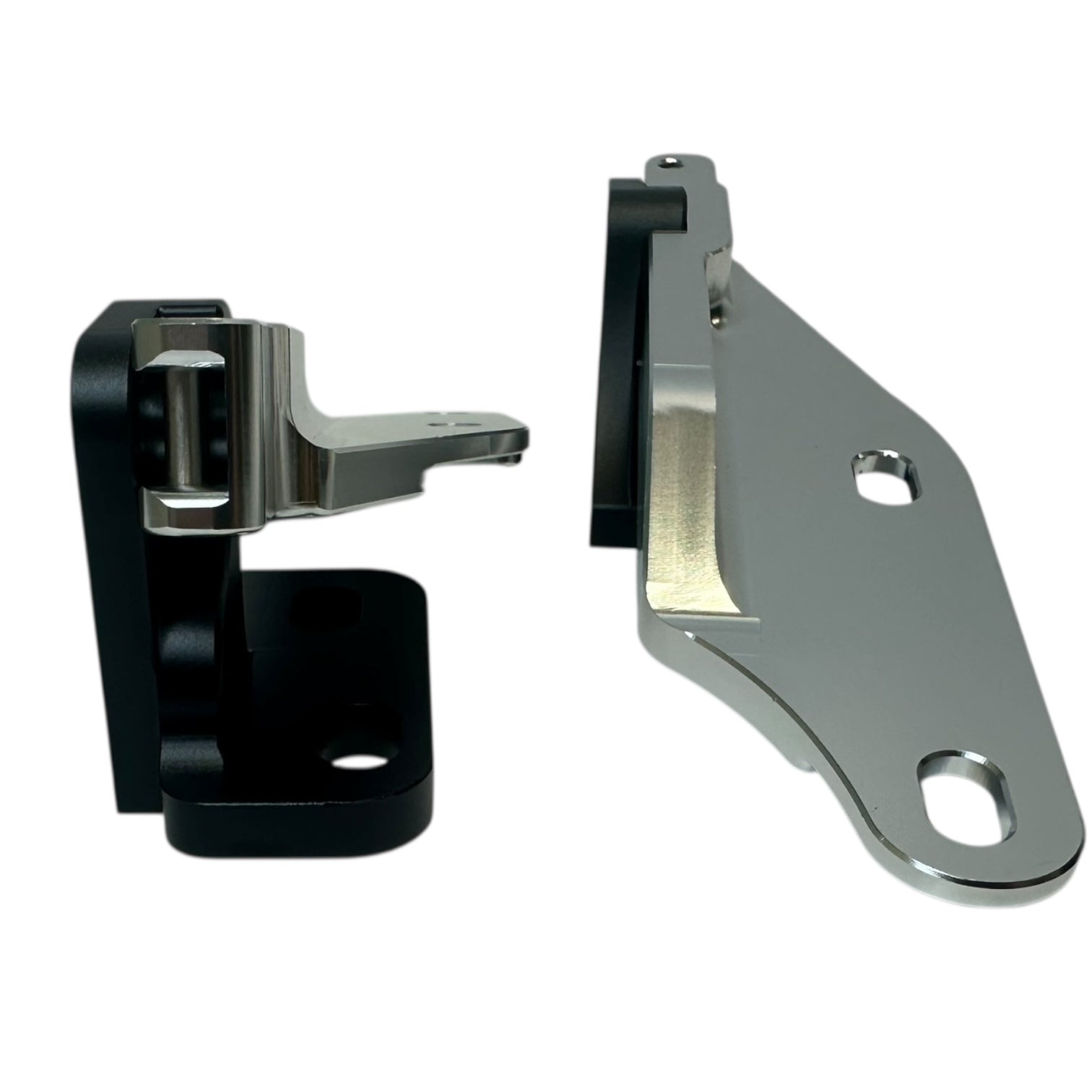 Honda Acura 92-01 Civic Type R DC2 EK billet quick hood hinge release latch by Jack Spania Racing, close-up of engine bay component.