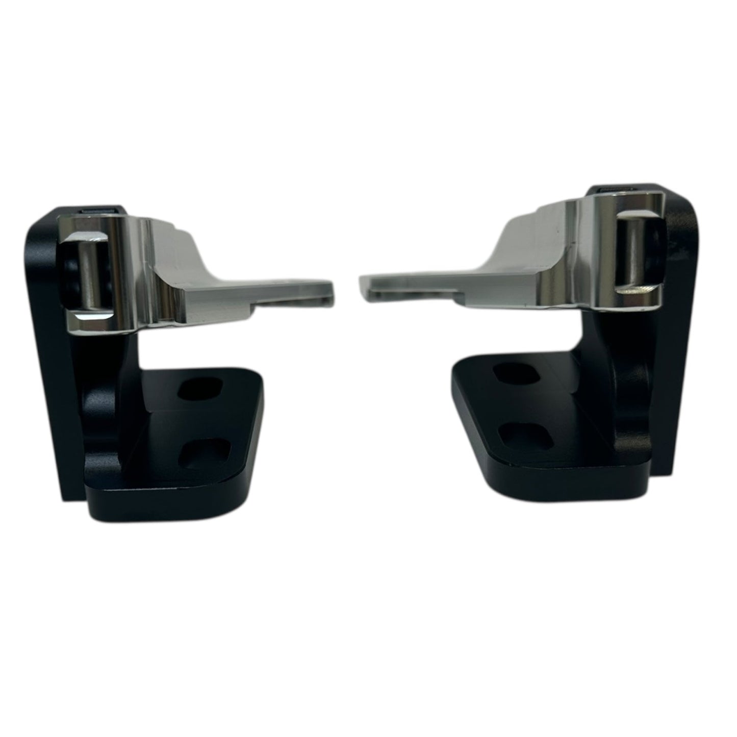 Jack Spania Racing billet quick hood hinge release latch for Honda Acura 92-01 Civic Type R DC2 EK engine parts, shown installed on vehicle.
