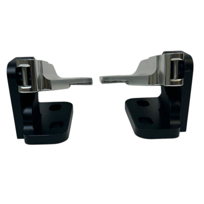 Jack Spania Racing billet quick hood hinge release latch for Honda Acura 92-01 Civic Type R DC2 EK engine parts, shown installed on vehicle.