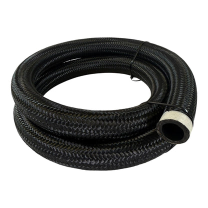 5-foot 16AN nylon braided hose by JackSpania Racing, featuring durable, flexible construction for high-performance automotive applications.