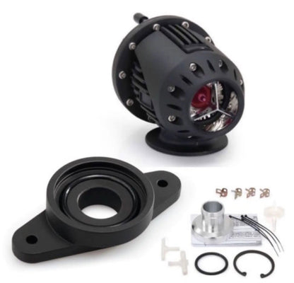 Black SSQV blow off valve for Nissan Juke 1.6L SV SL RS 2011-2017, direct fit engine part by Jack Spania Racing.