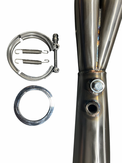 Jack Spania Racing K Series K20 K24 K Swap megaphone 4-1 collector merger with 3-inch V-band tri-Y pipe for Honda EG, EK, CRX, EF Si exhaust.