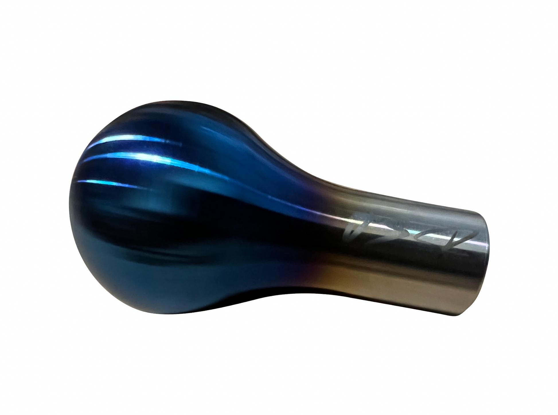 Tear drop shaped burnt titanium weighted shift knob by Jack Spania Racing for Honda Civic and RSX with 10x1.5 thread size.