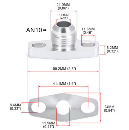 Jack Spania Racing billet turbo oil drain return adapter flange with gasket for Garrett T3 T4 GT40 GT28 GT30 GT35 engines.