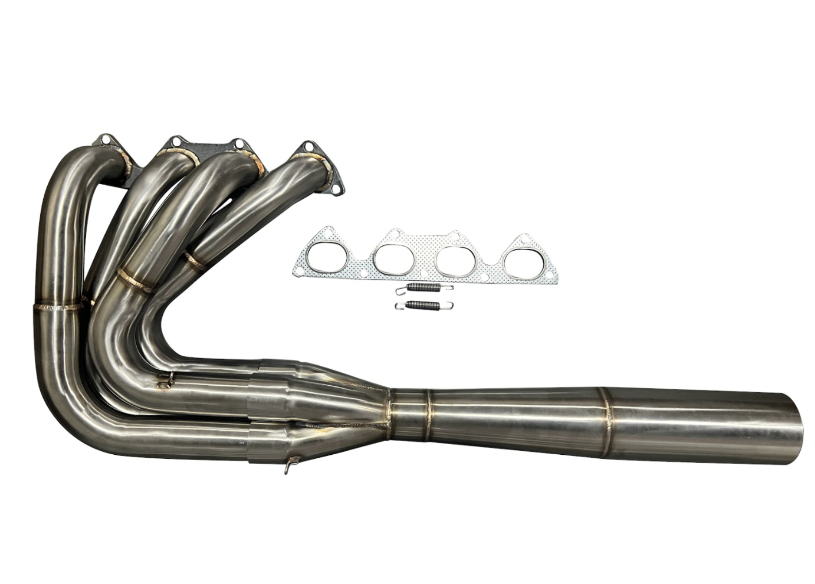 Jack Spania Racing B Series Megaphone Race Header with side fender exit for B18 B18B B18C1 B18C exhaust collector system