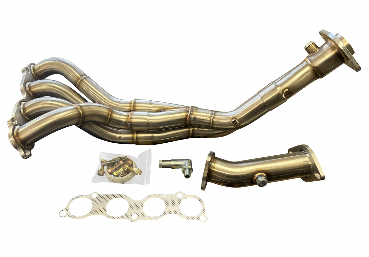 Jack Spania Racing K-Series race header for Honda RSX EP3 Type S with K20 and K24 engine parts, shown in the image.
