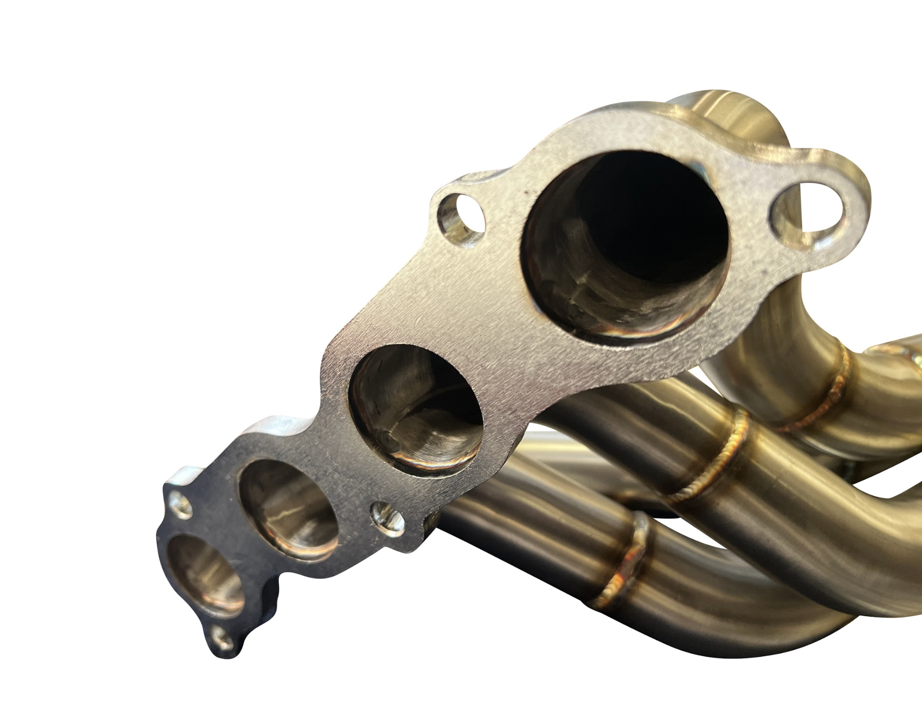 Jack Spania Racing K-Series Race Header for RSX EP3 Type S K20 K24 engine, showing the polished stainless steel exhaust header.