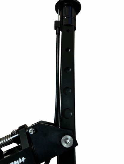 JackSpania Racing Billet Race Spec B Series D Series shifter box lockout for transmission, shown with detailed billet metal construction.