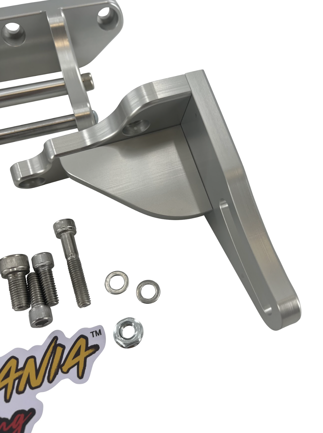 JackSpania Racing K20 K24 K Series electric water plate kit with alternator brackets and fittings for engine cooling.