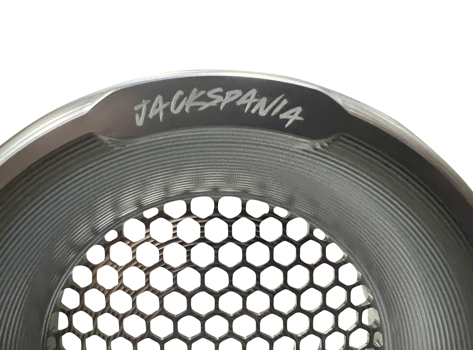 JackSpania Racing billet 4-inch turbo inlet guard with velocity stack adapter and bellmouth for engine performance enhancement.