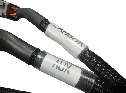 JackSpania Racing Plug & Play Jumper Harness for AEM Infinity 506 508 ECU engine parts, showing the wiring harness and connectors.