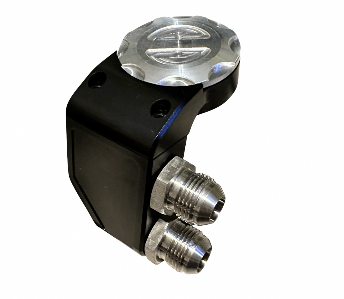 Jack Spania Racing Ultra Vent Scavenger Oil Valve Cap Catch Can for Honda B, D, H, K Series engines with 10AN fittings.