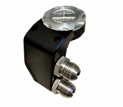 Jack Spania Racing Ultra Vent Scavenger Oil Valve Cap Catch Can for Honda B, D, H, K Series engines with 10AN fittings.