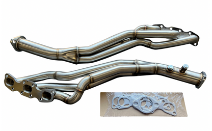 Stainless steel long tube headers for Nissan VQ35DE engines, compatible with 350Z, 370Z, G35, G37, by JackSpania Racing