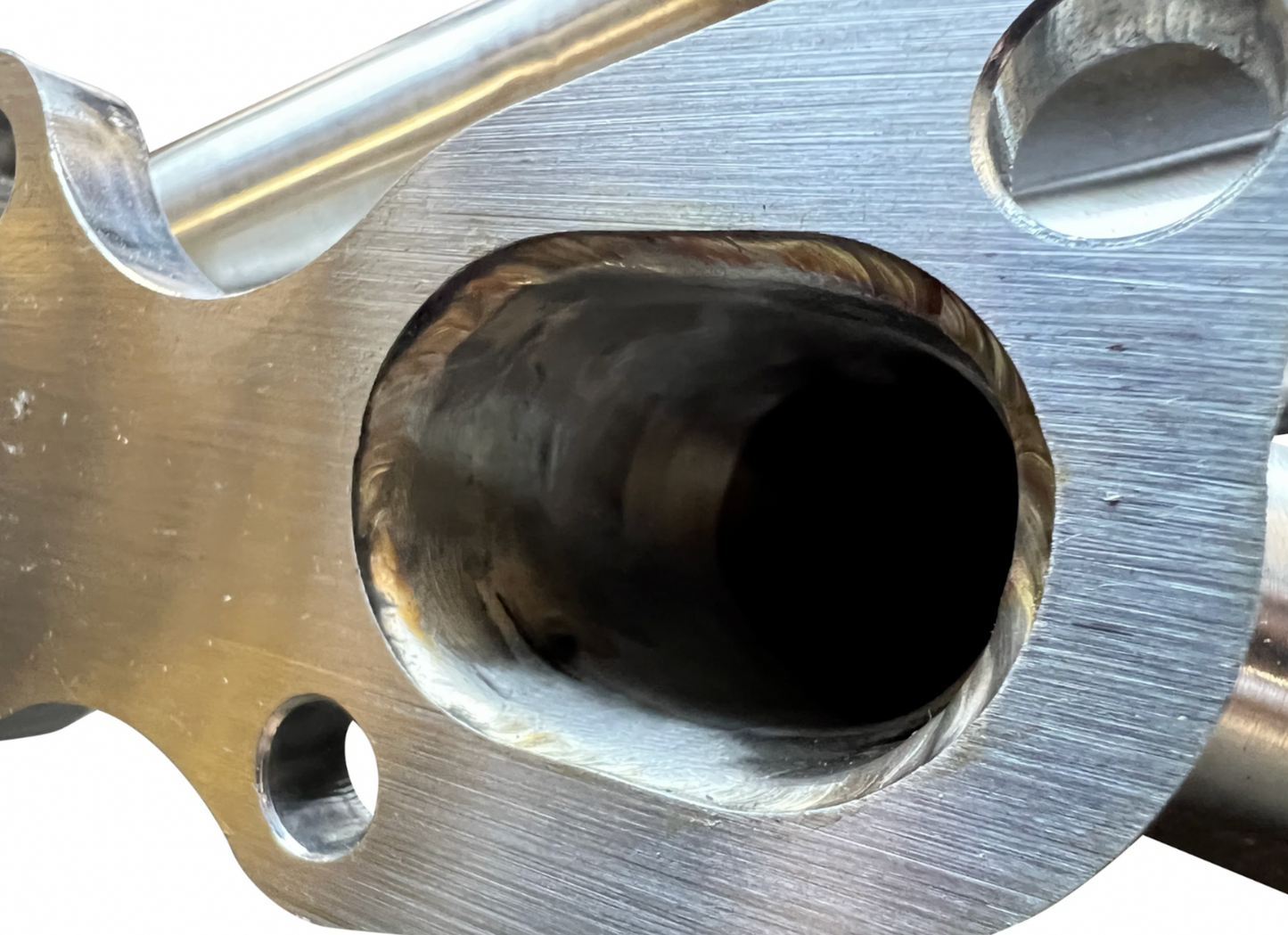 Stainless steel long tube headers for Nissan VQ35DE, 350Z, 370Z, G35, G37, Infiniti, by JackSpania Racing, shown in image.