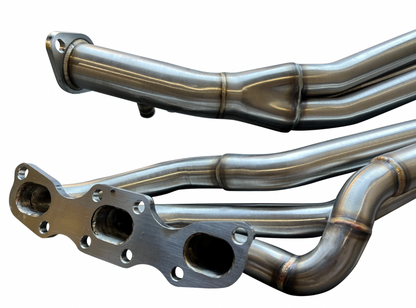 Stainless steel JackSpania Racing long tube headers for Nissan VQ35DE engines in 350Z, 370Z, G35, G37, Infiniti models.