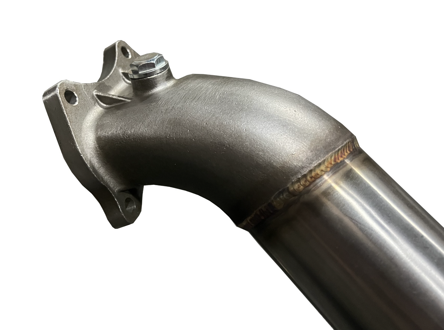 JackSpania Racing K Series header downpipe for Honda Civic Si FG 2012+ and Acura ILX exhaust parts, showing polished metal and pipe details.