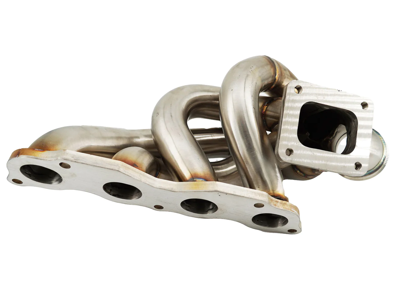 JackSpania Racing K20 K24 top mount T3 T4 60mm wastegate and turbo manifold for K series engines, suitable for AWD and FWD setups.