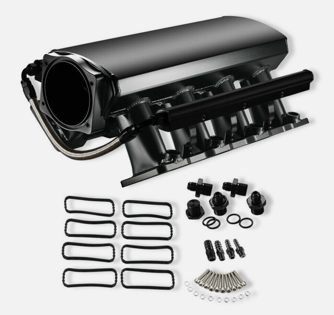 Fabricated 102mm LS LS1 LS2 LS6 LSX intake manifold throttle body for engine performance by Jack Spania Racing