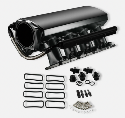 Fabricated 102mm LS LS1 LS2 LS6 LSX intake manifold throttle body for engine performance by Jack Spania Racing