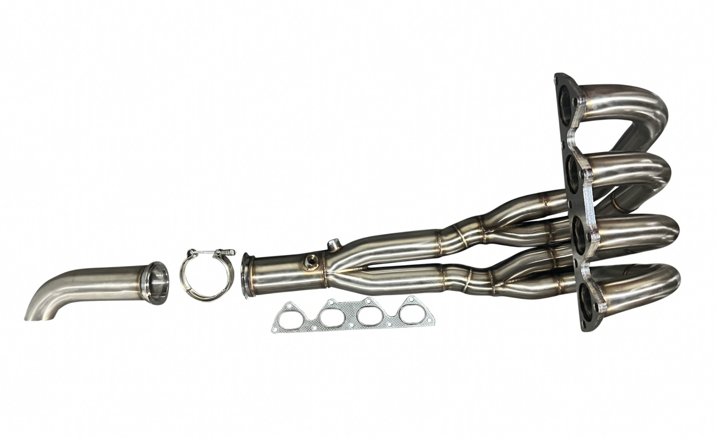 JackSpania Racing B Series Drag Race Header Tri-Y 6 Step Big Tube 3-inch collector for B16 B18 B20 engines, showcasing stainless steel construction.