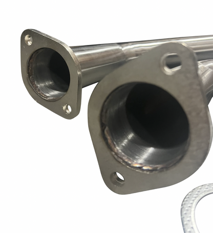 JackSpania Racing 16-23 Infiniti Q50 Q60 3.0T Twin Turbo lower downpipes exhaust parts showing metallic finish and installation details.
