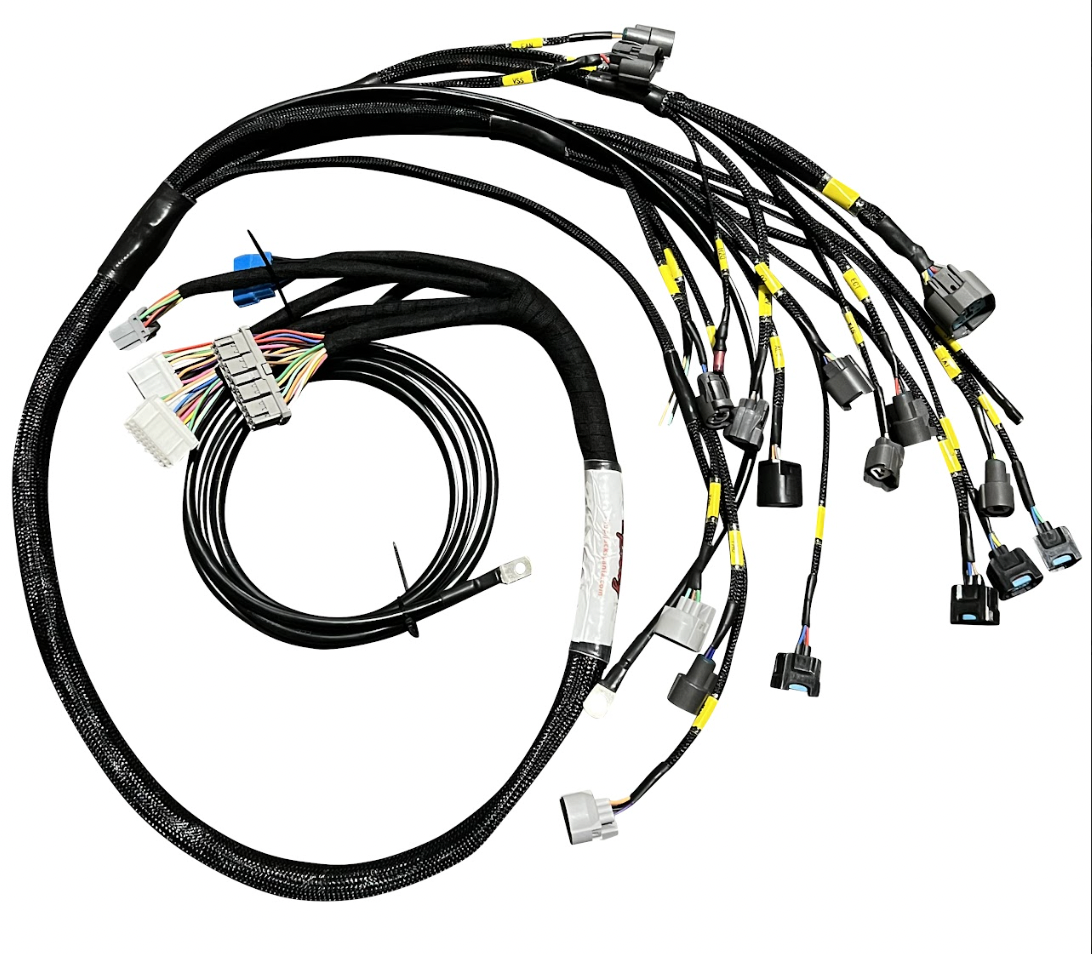 JackSpania Racing B D H F Series Tucked Engine Sub Chassis Harness OBD2 for automotive engine wiring and diagnostics.