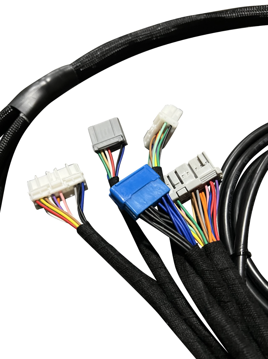 JackSpania Racing B D H F Series Tucked Engine Sub Chassis Harness for OBD1 engine systems, shown in the product image.