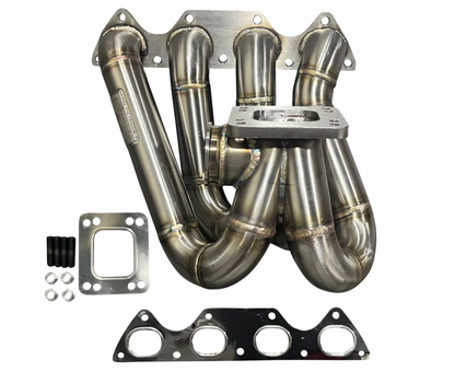 Jack Spania Racing D Series T3 T4 top mount turbo manifold for Honda Civic GSR Si D15 D16 with 44mm exhaust port.