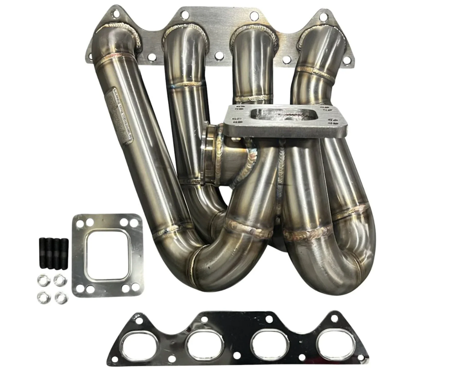 Jack Spania Racing B Series T3 T4 top mount turbo manifold with intercooler for GSR B16 B18 B20 engines on Honda Civic and Integra.