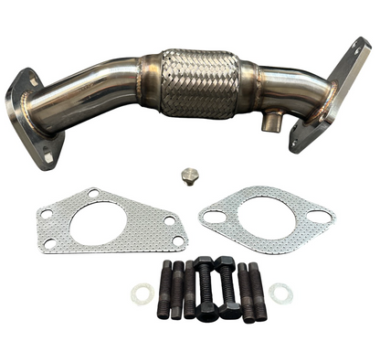 JackSpania Racing Subaru WRX STI Up Pipe, compatible with EJ engines, shown in detailed view of the exhaust part.