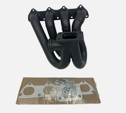 Jack Spania Racing B Series turbo kit ceramic coated top mount manifold and up pipe for 6262 and 3582 T3 turbo, 44mm exhaust.