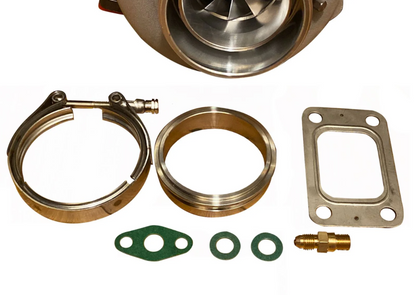 Jack Spania Racing B Series turbo kit ceramic coated top mount manifold up pipe with T3 44mm flange and 6262 or 3582 turbo fitting.