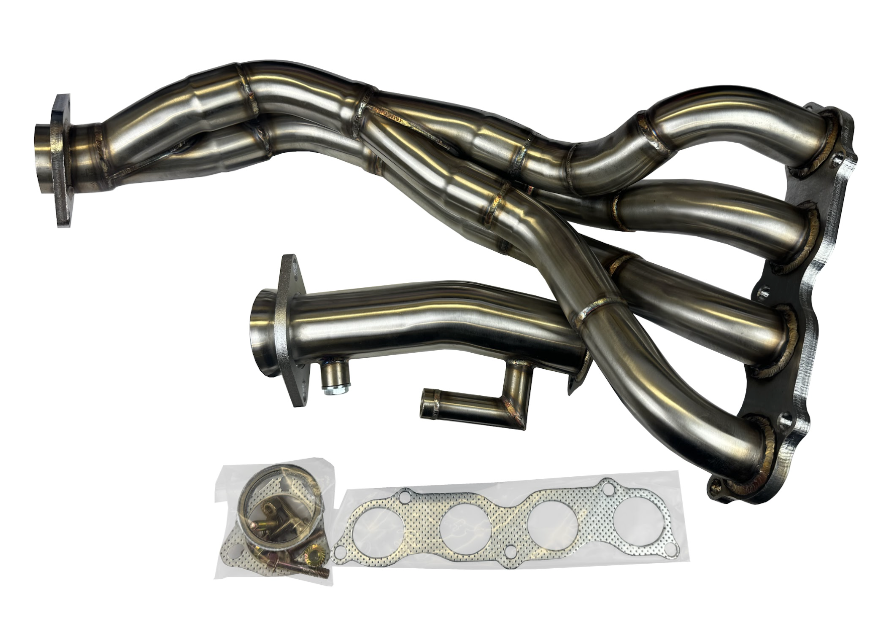 Honda CR-V RD4 K24 exhaust header by JackSpania Racing, compatible with 2002-2006 models, showcasing the metal header component.