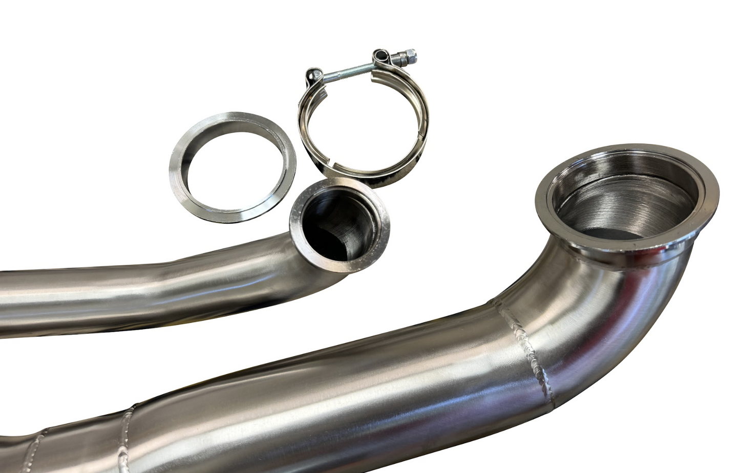 JackSpania Racing K Series Tial 44mm wastegate tube and dump pipe, sidewinder exhaust hood exit on engine part, K20 and K24 compatible