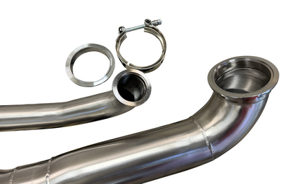 JackSpania Racing K Series Tial 44mm wastegate tube and dump pipe, sidewinder exhaust hood exit on engine part, K20 and K24 compatible