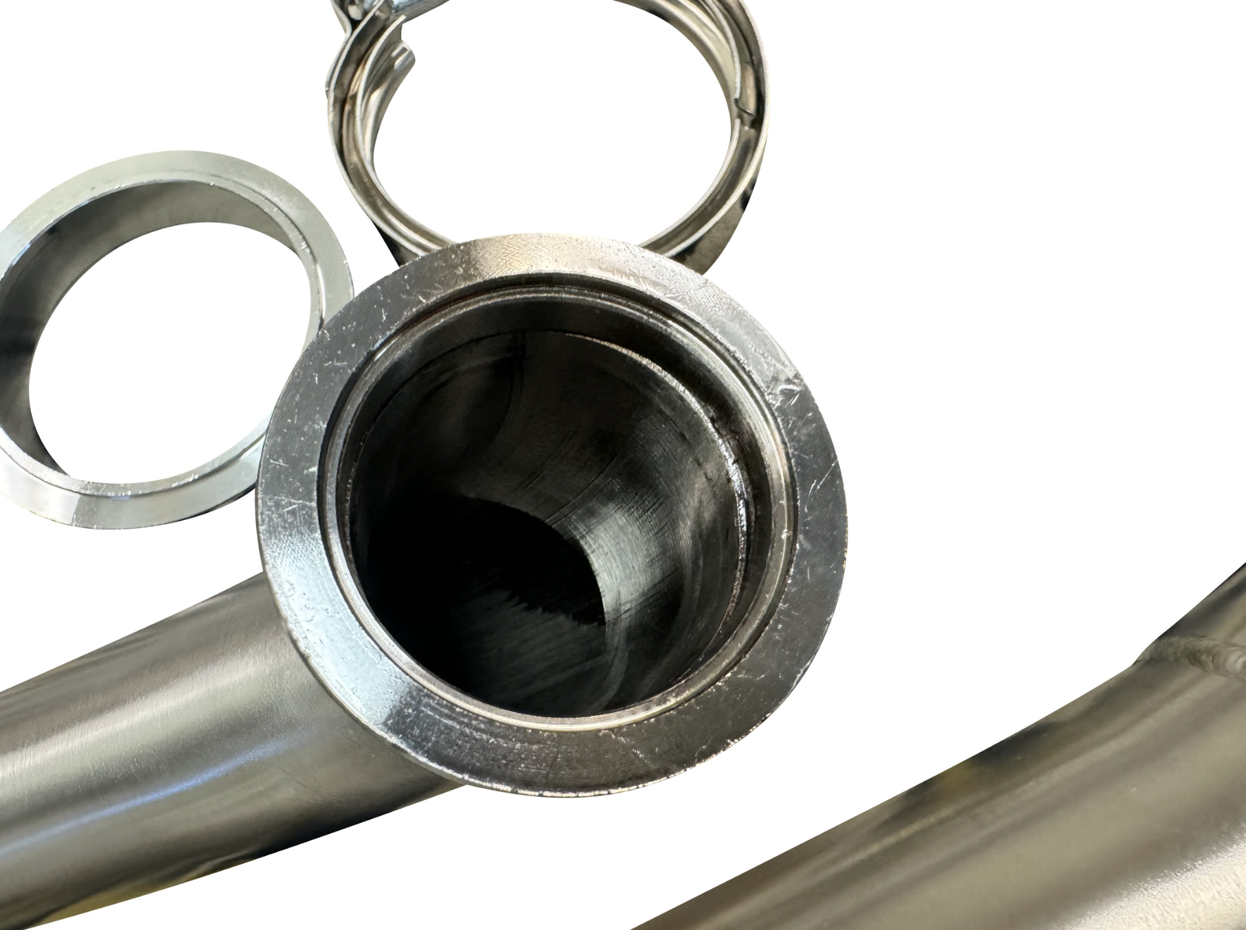 K Series Tial 44mm wastegate tube and dump pipe for K20/K24 engines, with exhaust hood and sidewinder design by JackSpania Racing.